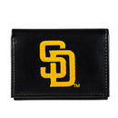 San Diego Padres Black Tri-Fold Embroidered Wallet w/ RFID Blocking