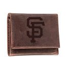 San Francisco Giants Tri-Fold Wallet Brown 100% Genuine Leather