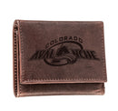 Colorado Avalanche, Tri-Fold Wallet, Brown, CH, 100% Genuine Leather