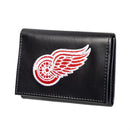 Detroit Red Wings Black Tri-Fold Embroidered Wallet w/ RFID Blocking