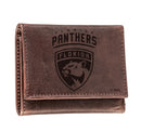 Florida Panthers, Tri-Fold Wallet, Brown, CH, 100% Genuine Leather