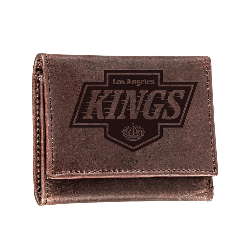 Los Angeles Kings, Tri-Fold Wallet, Brown, CH, 100% Genuine Leather