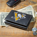 Pittsburgh Penguins Black Tri-Fold Embroidered Wallet w/ RFID Blocking