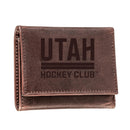 Utah Hockey Club, Tri-Fold Wallet, Brown, CH, 100% Genuine Leather