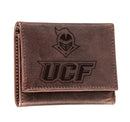 University of Central Florida, Tri-Fold Wallet, Brown, CH, 100% Genuine Leather