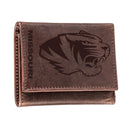 University of Missouri, Tri-Fold Wallet, Brown, CH, 100% Genuine Leather