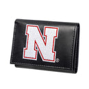 University of Nebraska Black Tri-Fold Embroidered Wallet w/ RFID Blocking