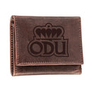 Old Dominion University, Tri-Fold Wallet, Brown, CH, 100% Genuine Leather