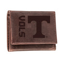 University of Tennessee, Tri-Fold Wallet, Brown, CH, 100% Genuine Leather