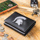 Michigan State University Black Tri-Fold Embroidered Wallet w/ RFID Blocking