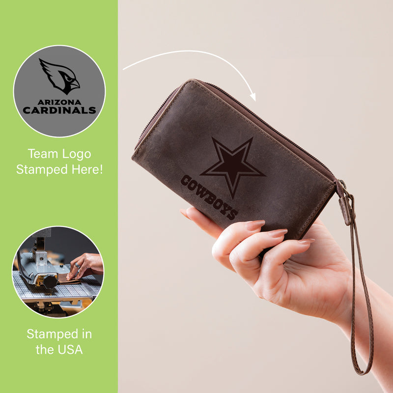 Wristlet Wallet, Brown, Arizona Cardinals