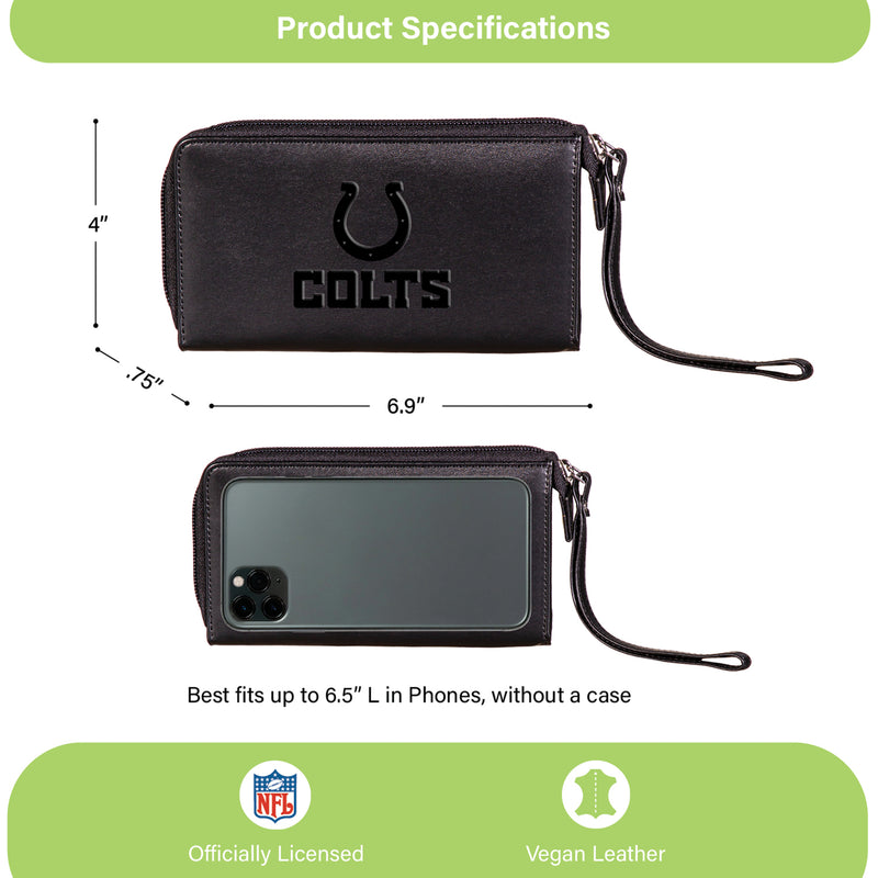 Wristlet Wallet, Black, Indianapolis Colts
