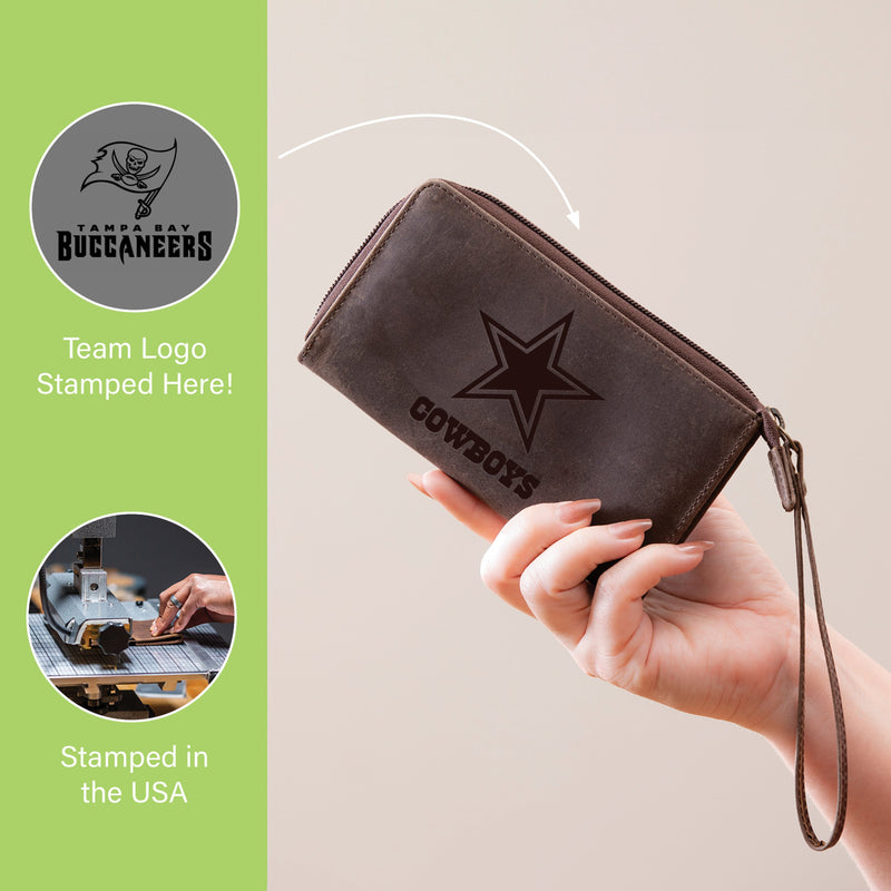 Wristlet Wallet, Brown, Tampa Bay Buccaneers