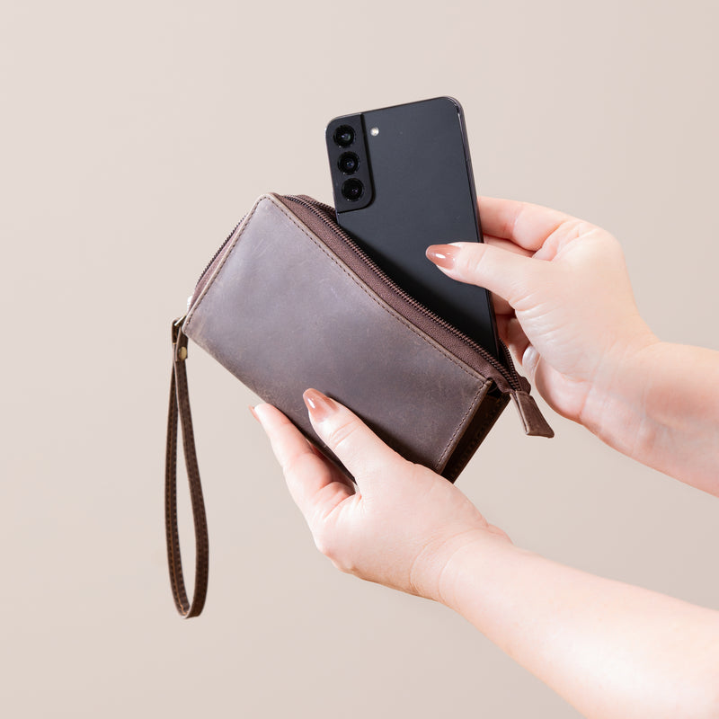 Texas Rangers Wristlet Wallet Brown