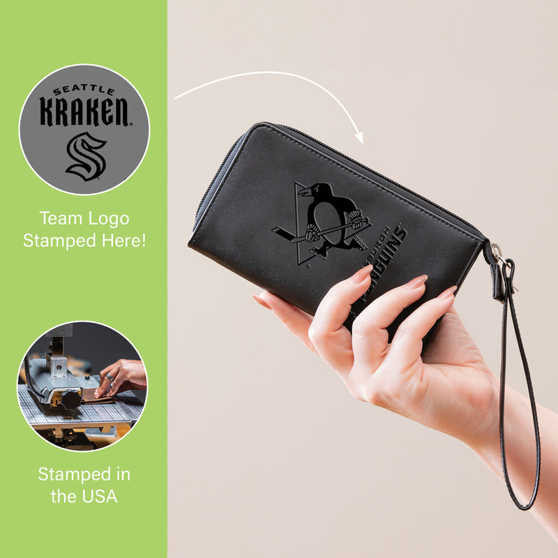 Wristlet Wallet, Black, Seattle Kraken