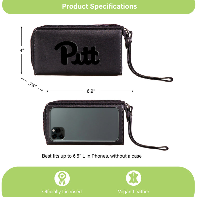 Wristlet Wallet, Black, University of Pittsburgh