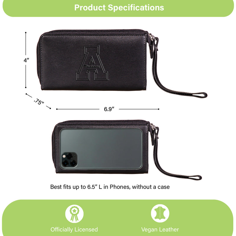 Wristlet Wallet, Black, Appalachian State University