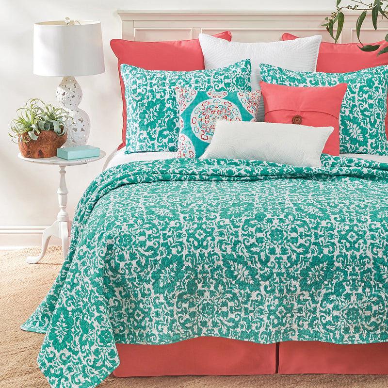 Madison Aqua King Quilt Set