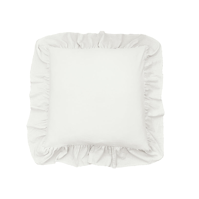 Ruffled Euro Sham White