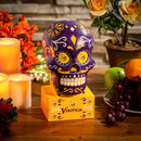 Minnesota Vikings, Sugar Skull Statue, Purple
