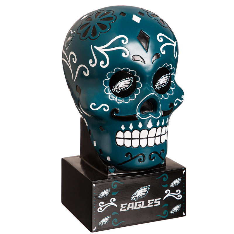 Philadelphia Eagles, Sugar Skull Statue, Green