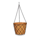 Hanging Wired Metal Planter with Coco Liner, Diamond Design
