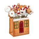 Sugar and Stripes Garden Stake, Resin Plant Pick, Gingerbread House, 7"H, Program with Display