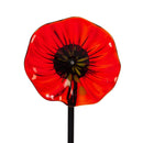 6"D 22"H Art Glass Flower Garden Stake, Red