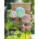 8" Mosaic Glass Gazing Ball, Bright Flowers,84g3377