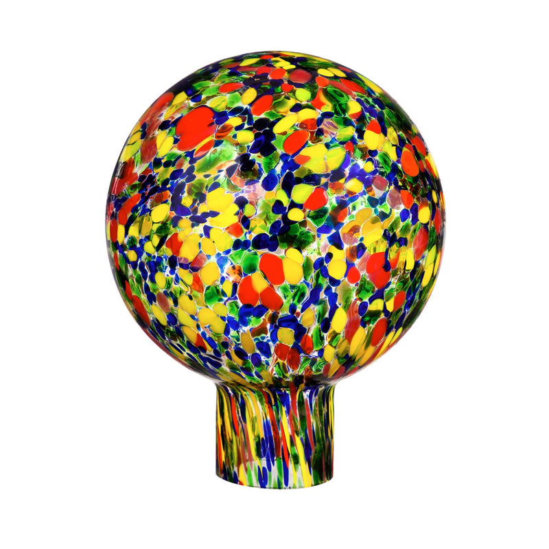 Evergreen Gazing Ball,6" Art Glass Gazing Ball, Orange Speckle,5.91x5.91x7.48 Inches