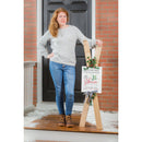 47.25"H Wooden Ski with Artificial Holiday Porch Decor,84g3492