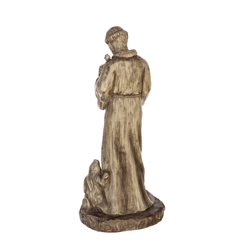 Evergreen Statuary,37"H St. Francis Garden Statuary,16.93x14.17x37.01 Inches