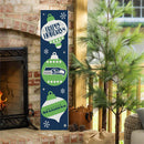 46" Double Sided Leaner, Seattle Seahawks, Christmas