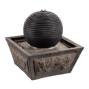 Ridged Globe Fountain with Planter Shelf