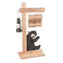Welcome Bear Porch Décor with Hanging Sign and Lantern Hook