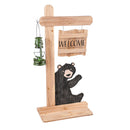 Welcome Bear Porch Décor with Hanging Sign and Lantern Hook