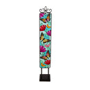 Stained Glass Panel Stake, Butterflies and Florals