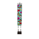 Stained Glass Panel Stake, Butterflies and Florals