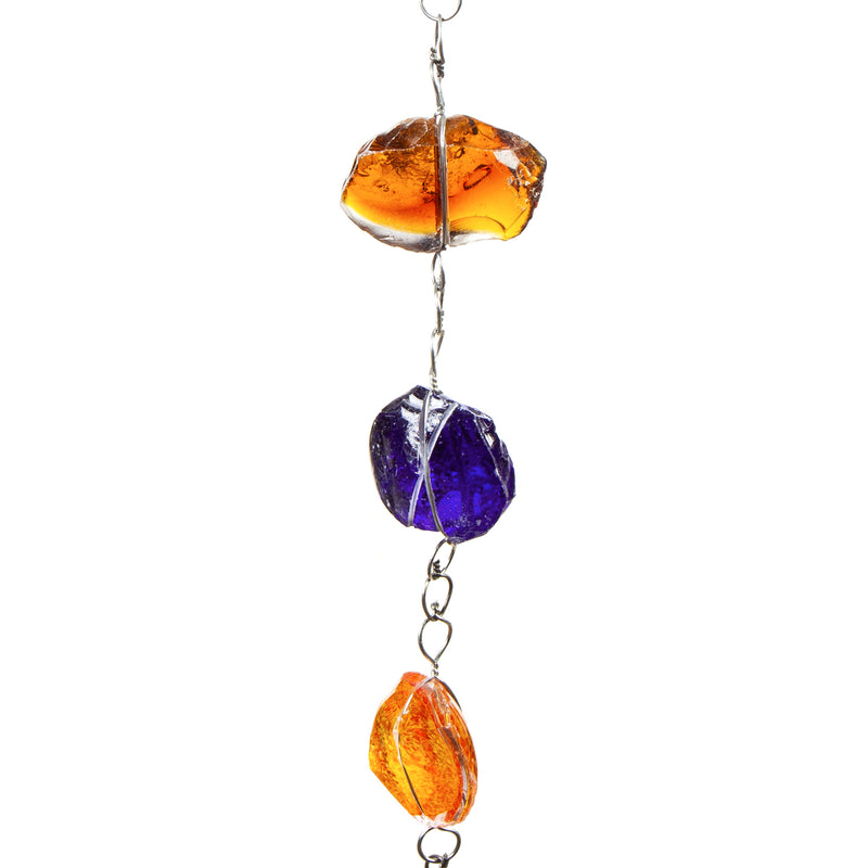 Evergreen Garden Accents,71"H Multicolor Glass Rain Chain,1.97x1.97x70.87 Inches