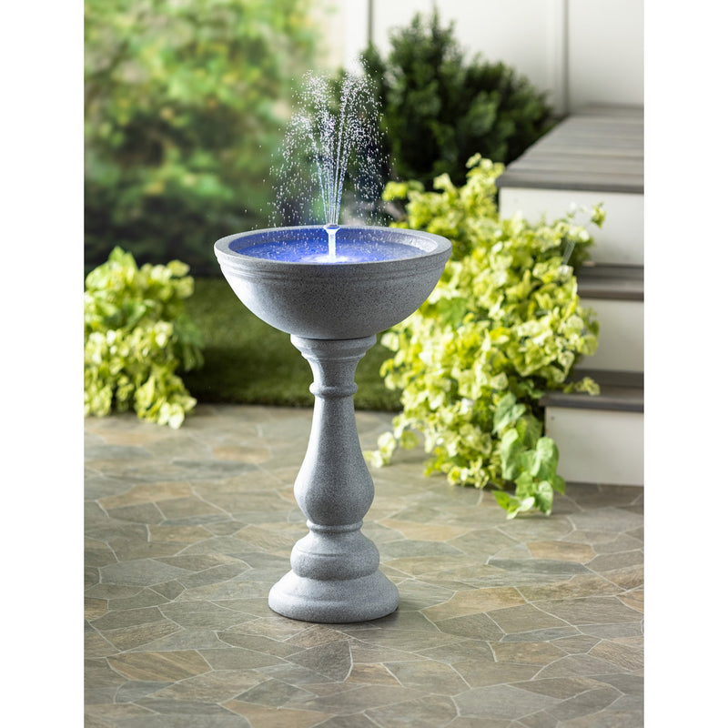 "Valencia" Round Birdbath w/Smart Fountain,84g4062f
