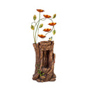 Stump fountain with Leaves & LED Light