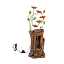 Stump fountain with Leaves & LED Light