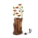 Stump fountain with Leaves & LED Light
