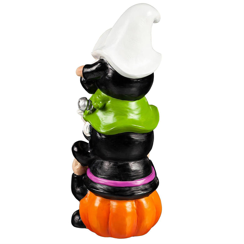 10.5"H Stacked Halloweeen Gnome Trio