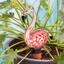 Tropical Oasis Art Glass Flamingo Watering Globe with Terracotta Spike, 12 Piece Total CDU
