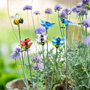 Pollinator Garden Stake, Glass Insect Plant Pick, Asst of 6