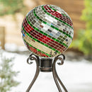 10" Mosaic Glass Gazing Ball, Red & Green Pattern