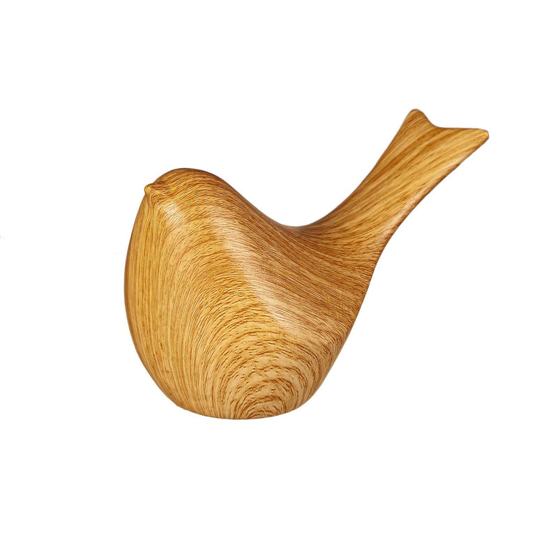 Wood Look Ceramic Bird Statue, Set of 2