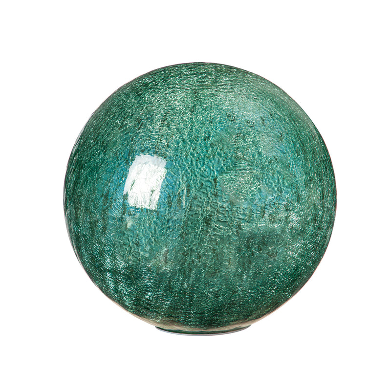 8" LED Green & Gold Crackled Decorative Ball, Asst of 2,84g4768