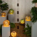 8" LED Copper & Blush Crackled Decorative Ball, Asst of 2